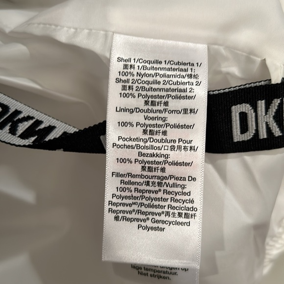 NWT DKNY Women's Sport Colorblock Logo Puffer W/Removeable Hood Down Alternative - Picture 9 of 13